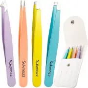 Sukmazz Professional Tweezers for Eyebrows,4 Pcs Eyebrow Tweezers Set for Hair
