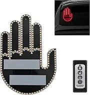 ZULYSTO Hand Gesture Light for Car, Road Rage Hand Led Sign for Car Finger Light with Remote, Funny Window Sign Light Accessories for Cars & Trucks (Red)