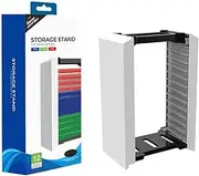Wallfire Game Storage Tower for PS3, PS4, PS5, Xbox, Switch Games Discs, Universal Plastic Playing Card Box Storage Stand Video Game Storage Tower Stand Holds 12 Game Discs