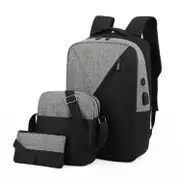 Versatile 3 In 1 Usb Business Bag Compact And Functional Grey Bags