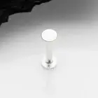 14 Karat White Gold Flat Round Top Threadless Push-In Flat Back Stud Labret