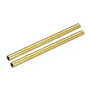 Brass Round Tube 6mm OD 1mm Wall Thickness 100mm Length Pipe Tubing 2 Pcs