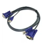 USB 2.0 PC Monitor 15 Pin Standard VGA SVGA Adapter Cable For KVM Switch PC New