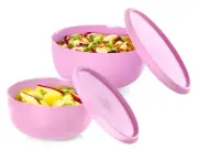 Tupperware Serve & Store 2-Bowl Set Pink NEW