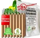 Bamboo Interdental Brushes, Natural Go Betweens - Pack of 16, Ultra Soft...