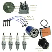 Tune Up Kit Fuel Air Filter NGK Spark Plugs Wire Set Cap Rotor for Honda Civic (for: Honda)