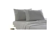 Park Avenue Cotton 175gsm Flannelette Bed Sheet w/ Pillowcase Set - Silver