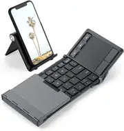 Iclever Bluetooth Keyboard, BK08 Folding Keyboard with Sensitive Touchpad (Sync up to 3 Devices), Pocket-Sized Tri-Folded Fodable Keyboard for Windows Mac Android Ios