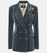 [Etro] Etro Double-breasted cotton velvet blazer AU 16 blue