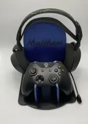 Wooden Gamer Headset And Controller Stand