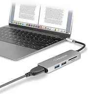 Aluratek USB Type-C Hub & Micro/SD Card Reader AUMC0302F – 4-in-1 Multiport Adapter with 4K HDMI, 3 USB 3.0 Ports, Powered USB, Dongle - High-Speed Data Transfer & Charging for MacBook/Dell/HP/Surface