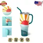 BPA-Free 40oz Travel Tumbler with Comfort Handle & Flexible Straw - Sun Dance