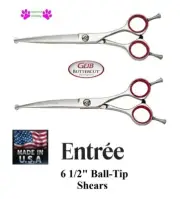 Geib ENTREE Buttercut 6.5" Ball Tip SHEAR Scissor&CASE Safety Blunt End*USA MADE