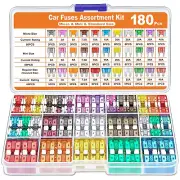 180Pcs Car Fuses Assorted Kit, 60 Micro, 60 Mini, and 60 Standard Fuses