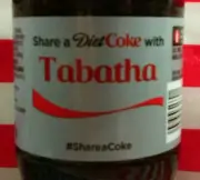 Share A Diet Coke With Tabatha Limited Edition Coca Cola Bottle 2015 USA