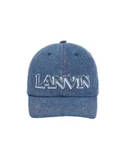 Lanvin Frayed Detail Baseball Cap 56 Blue