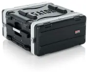 Gator Cases Lightweight Molded 4U Rack Case with Built-in Power Supply, Wheels