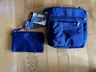 Baggallini womens Pocket Crossbody Bag With RFID Wristlet, Blue, Retail $74.99