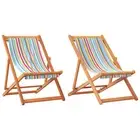 Folding Beach Chairs 2 Pcs Multicolour Fabric fabric,polyester Beach Chairs