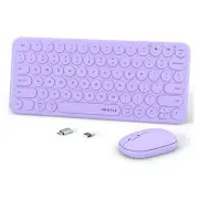 Mini Computer Wireless Keyboard and Mouse Combo, Colorful Compact Silent