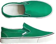 [nichangyuyi] Solid Color Casual Canvas Women's Shoes Autumn Versatile Trend Couple Sports Skateboard Flat Shoes, Green(no Lace Up), 9