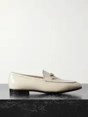 [Gucci] Gucci - Jordaan Horsebit-detailed Patent-leather Loafers - Ivory - IT40 IT 40 Ivory