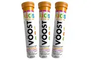 3x VOOST Kids Calcium Berry + Vanilla Effervescent Tablets 20 pack EXP 06/2025