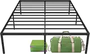 Queen Bed Frame 18 inch High Metal Platform Bed Frame Queen Size Sturdy Steel Slat Support Foundation No Box Spring Needed, Under Bed Storage, Easy Assembly