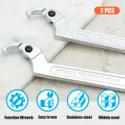 2Pcs C Hook Spanner Wrench Stainless Steel Adjustable Hook Wrench beluC