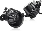 TDTAPN 2 Pieces Car Front Bumper Fog Light Assembly LED Daytime Running Lamp DRL H11 12V High Bright Compatible for Infiniti G37 M45 JX35 QX60 M35
