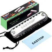 Junior HarmonicaSmoothly Rounded Edge 10 Holes C Key Blues Mouth Organ Harmon...