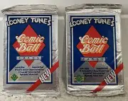 Upper Deck LOONEY TUNES Comic Ball 1990 (2) Unopened Trading Card Foil Packs