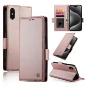 Wallet Case for IPhone X/Iphone XS,Slim Protective Shockproof Case With Card Holder,Premium PU Leather Kickstand-Rose Gold