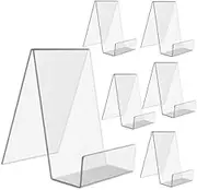 6 pcs Clear Display Easel, Art Display Holder Stand Set Tablet Holder Multi-Functional Easel Acryliy Ledge Shelf Bookshelf for Displaying Picture Albums Books Music Sheets Notebooks Artworks CDs etc.
