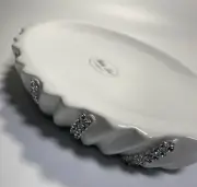 Bella Lux NEW!! Rhinestone Swirl Glam Soap Dish White Bathroom SPARKLE Lux