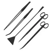 Black Stainless Steel Aquascape Tools Kit - Aquascaping Tools Aquarium Tweeze...