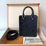 SORIVE二手精品代購LV 路易威登 M81417 PETIT SAC PLAT 新款壓紋 MINI TOTE 托特琴