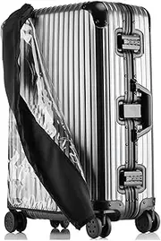 [Linpr] Transparent PVC Suitcase Cover, No Disassembly Required Clear Luggage Protector Suitcase Cover, Waterproof Travel Wrap Luggage Cover Protectors, Luggage Bag for Hard Cover Suitcase, Black, 26,