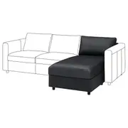 VIMLE chaise longue section, Grann/Bomstad black