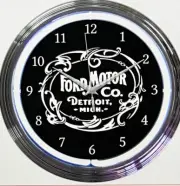 Ford Motor Company 1903 Heritage Emblem Car Sign Racing OLP Neon Clock 8FRDMC