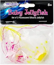 Baby Jellyfish Accessory for JINX Luminous Jellyfish Lamp - Small Silicone Jellyfish - Night Light Enhancer for Mood Lighting (Set of 2)