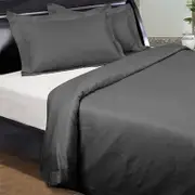 Kingtex 1350TC Quilt Cover Set Charcoal Super King