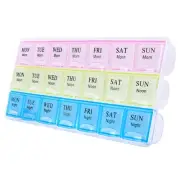 Large Weekly Pill Organizer 3 Times A Day, Moisture-Proof 7 Day Pill Box, Tra...