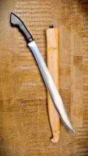 Handmade Carbon Steel Itak Tagalog 2 Philippines Sword With Leather Sheath