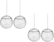 Qeunrtiy 4 Disco Ball Cup Glitter Flash Ball Cocktail Cup Tea Bottle Supplies for Drinking Beverage C