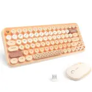 308i Color Gradient Wireless Keyboard and Mouse Set, Retro Typewriter Keyboar...