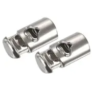 Cord Locks Stoppers End 10Pcs, Plastic Spring Stop Single Hole Rope End Silver