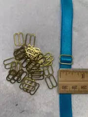 36 piece Gold Metal bra strap adjuster Tri Glide slider sliders 1/2" opening
