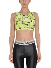 [MSGM] MSGM-Floral Print Cropped Top-Donna S