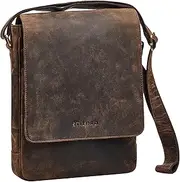 [STILORD] Ottavio' Medium Shoulder Bag Men's Leather Portrait Messenger Bag 13.3 Inch Laptop Bag for Men Work Bag Office Leisure Crossbody Bag Genuine Leather, Crete - Brown, M
